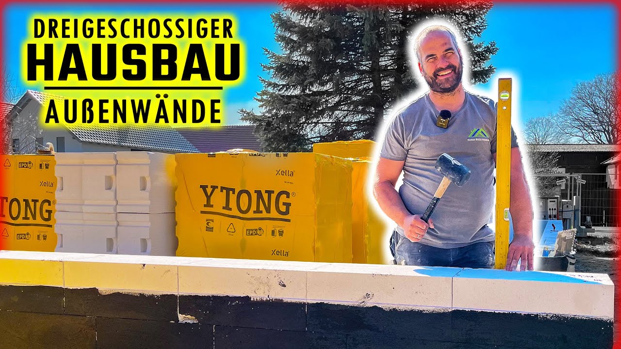 HAUS MAUERN AUßENWÄNDE - Anlegen & Wand bauen! | DREIGESCHOSSIGES HAUS #04 | Home Build Solution