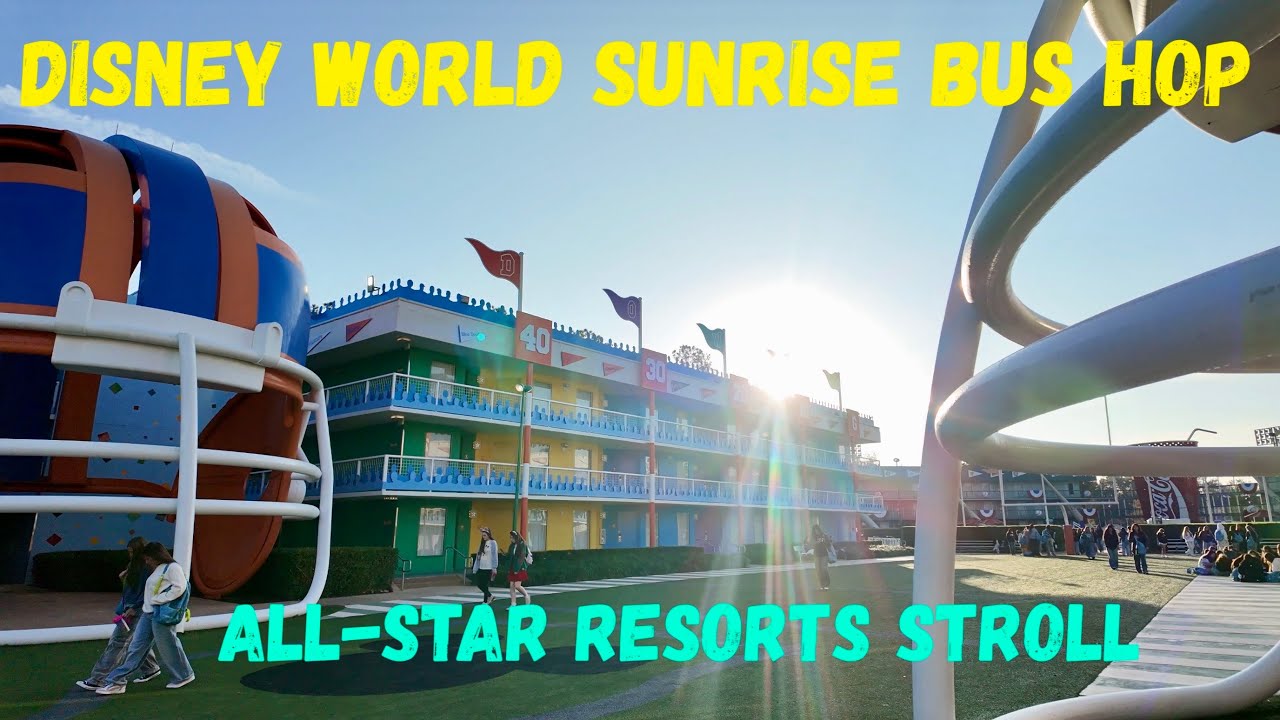 Sunrise Bus Hopping at Disney World | Quiet Morning Ride & Peaceful Walk Through 3 All-Star Resorts
