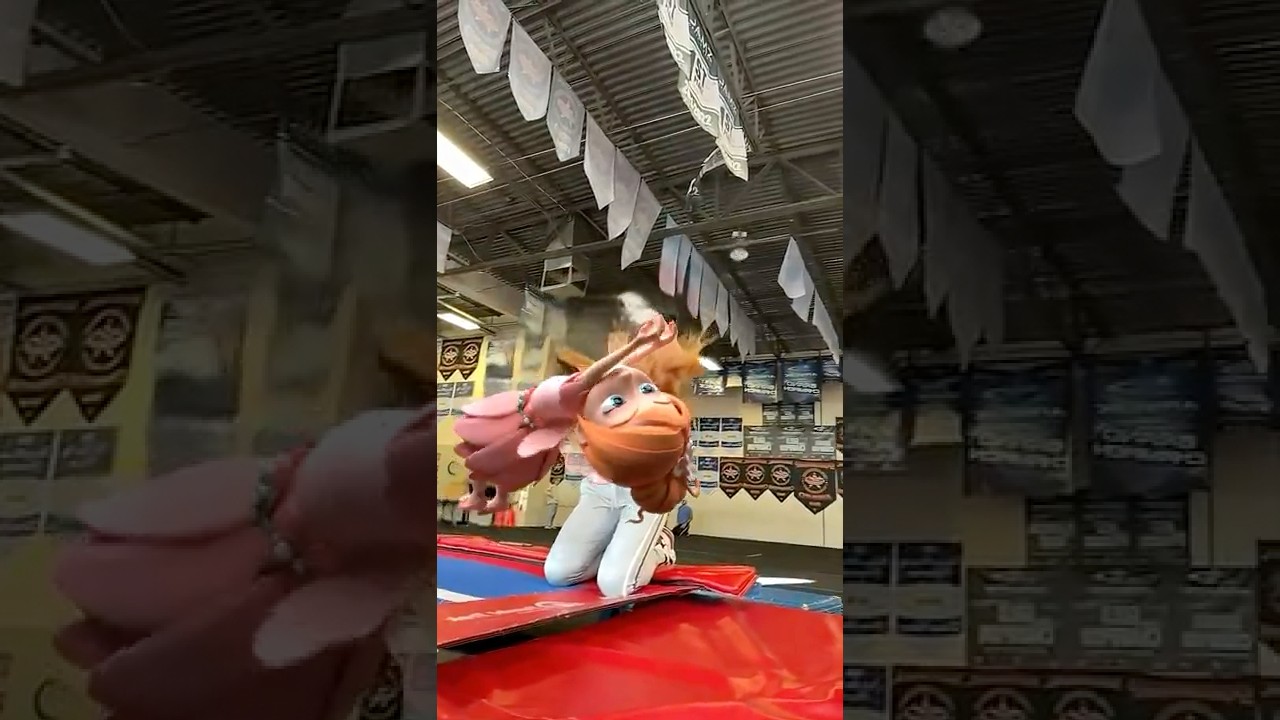 FAiRY ADLEY learns to BACKFLiP!!  Adley&rsquo;s Tumbling practice turns into a Cartoon!