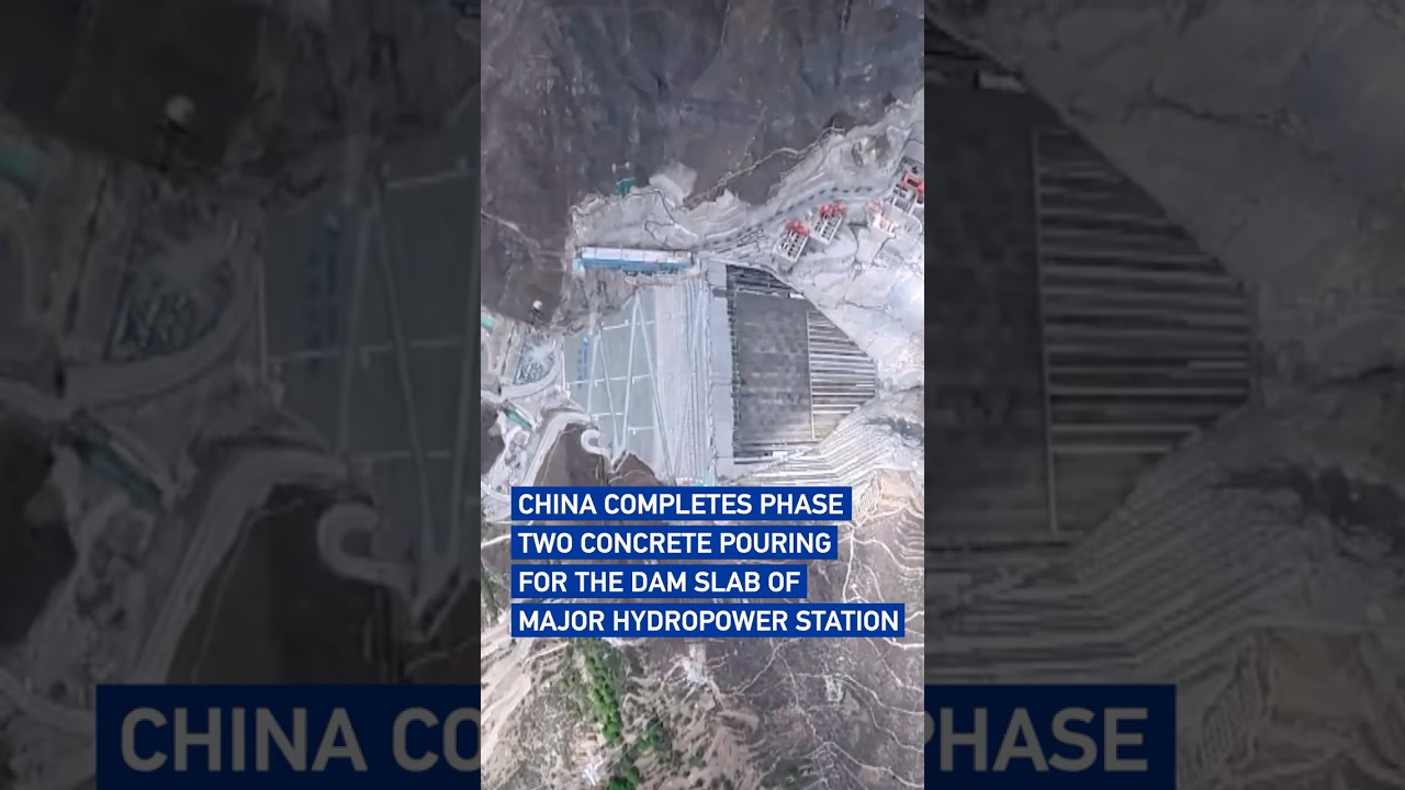 China completes phase two concrete pouring for the dam slab of major hydropower station