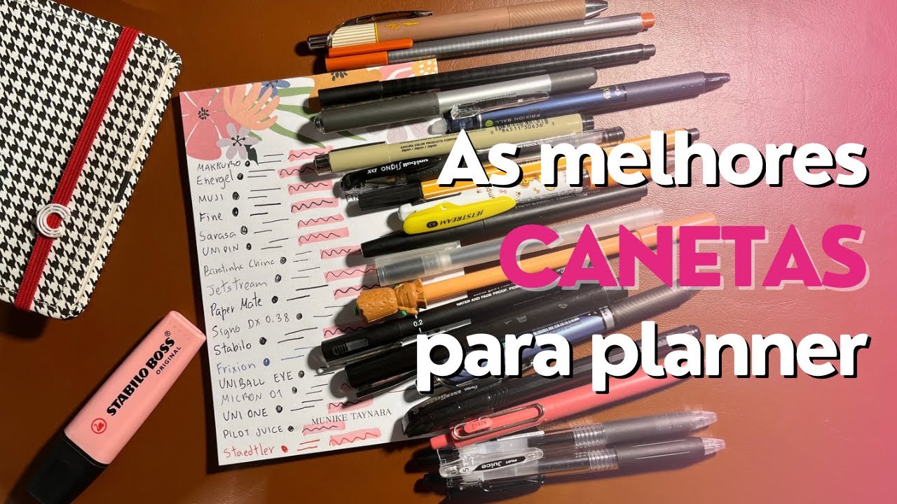 Canetas para planner TOP CANETAS Stabilo Energel Muji Sarasa caneta