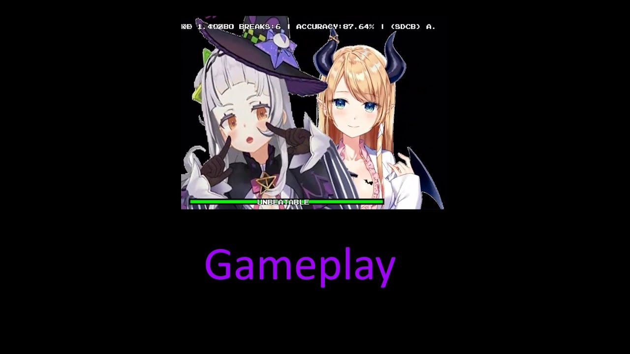 Fnf Unbeatable Remix but Hololive 4 characters cover Gameplay+Bad time cover