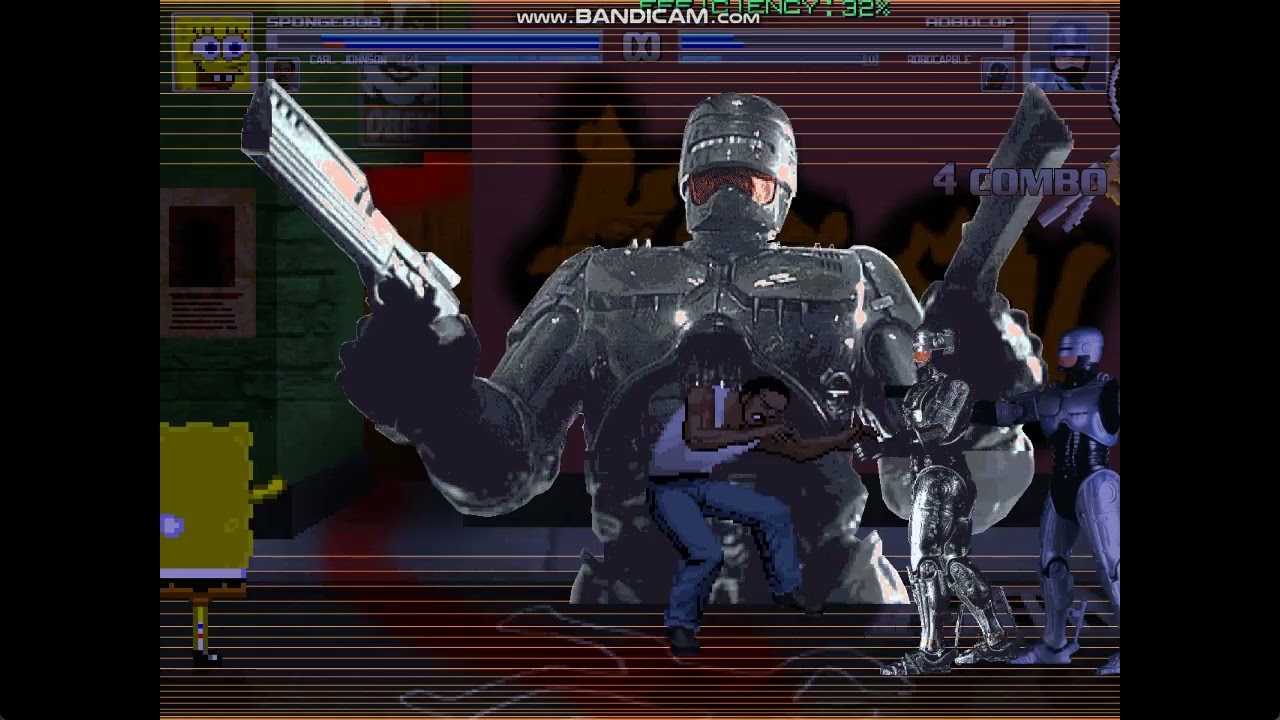mugen-SpongeBob and Carl Johnson Vs Robocop and Robocable