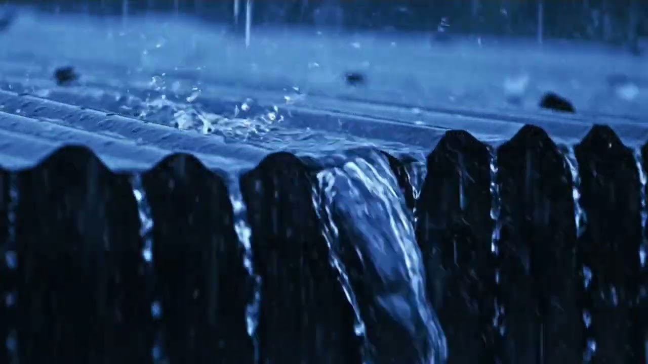 Pure Rain on Tin Roof | Dark Blue Night Sleep Sounds