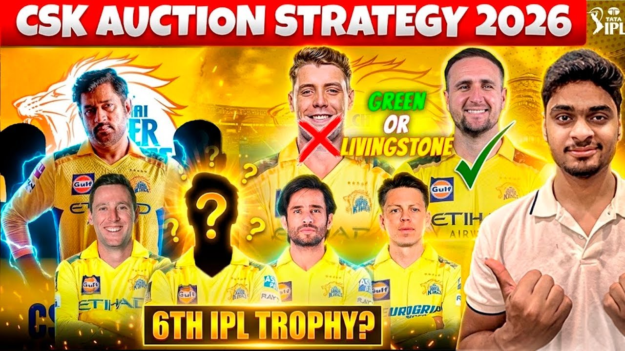 CSK Auction Strategy 2026🔥DHONI Pick GREEN or LIVINGSTONE ? CSK SURPRISE Plan for Auction 😯