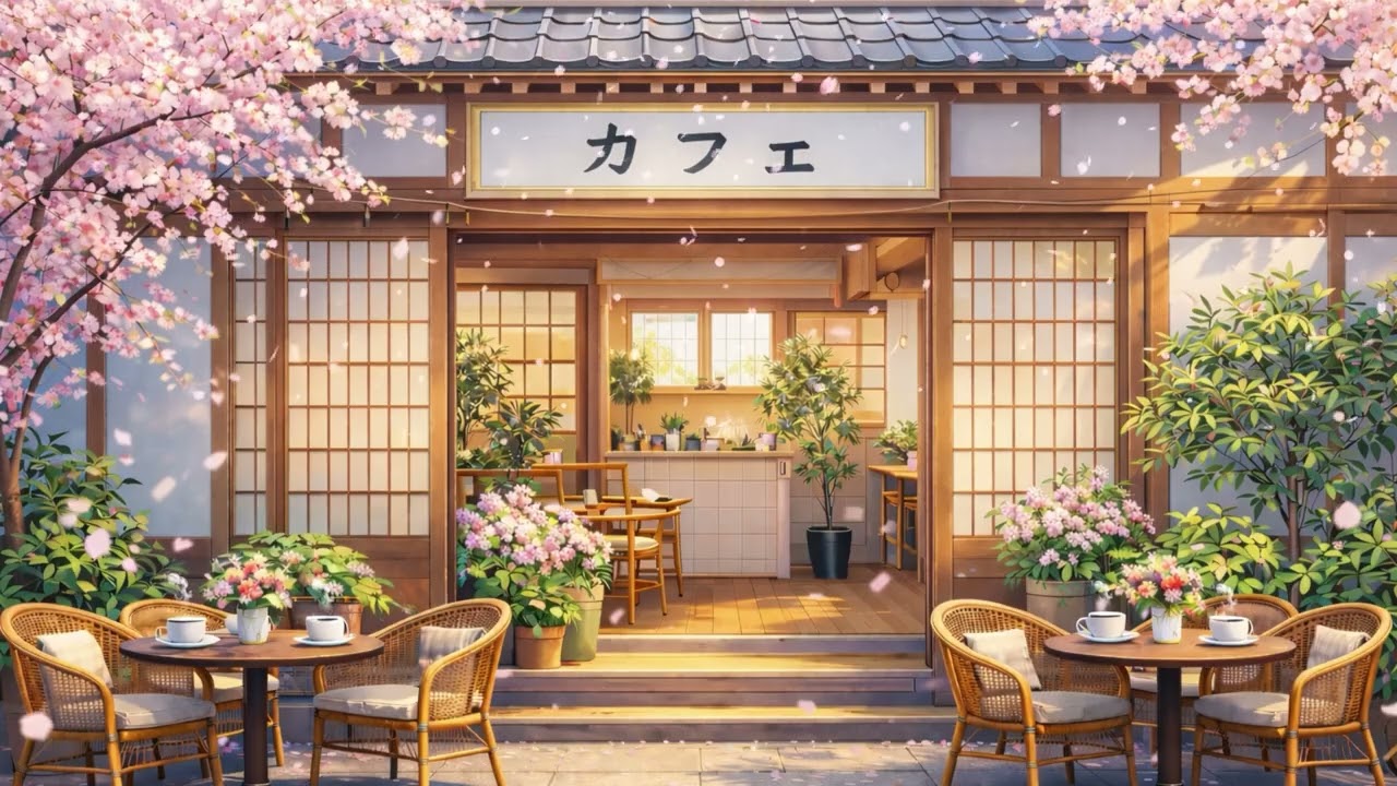 Chic Coffee Shop in Springtime 🌸 Smooth Jazz Ambience