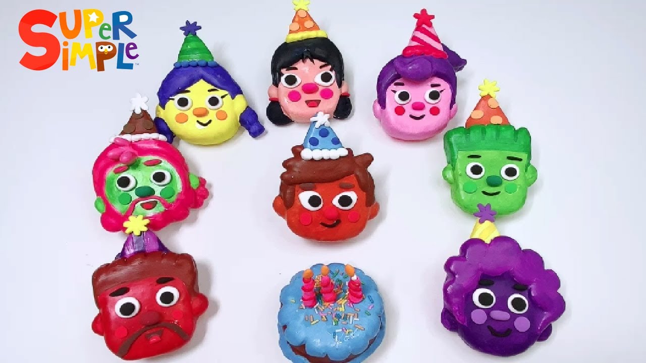 Happy Birthday | Super Simple Songs  plaster clay cracking생일축하 슈퍼심플송 석고점토부수기ASMR