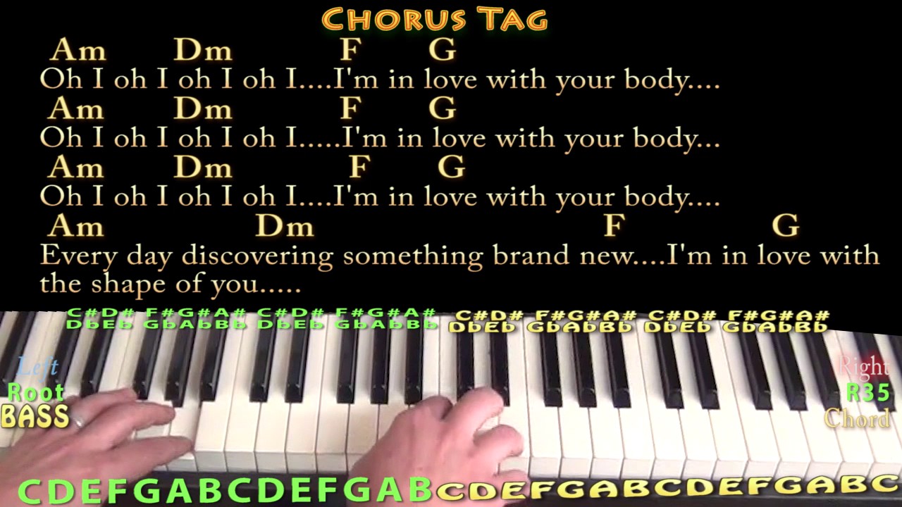 Shape of You (Ed Sheeran) Piano Cover Lesson in Am with Chords/Lyrics