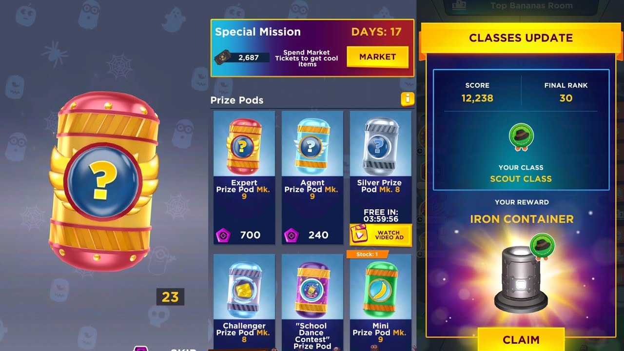 Purchase 5 Expert prize pod | Minion rush |