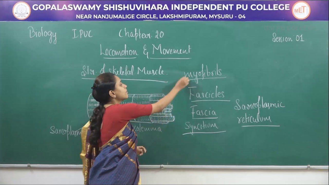 BIOLOGY | 1st PUC | CH 20 | LOCOMOTION & MOVEMENT - CONTRACTION | S01