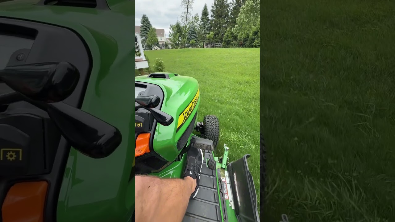 Let&rsquo;s mow with the John Deere X758! #mow #mowing #lawnmower #lawncare #johndeere #x758 #yanmar