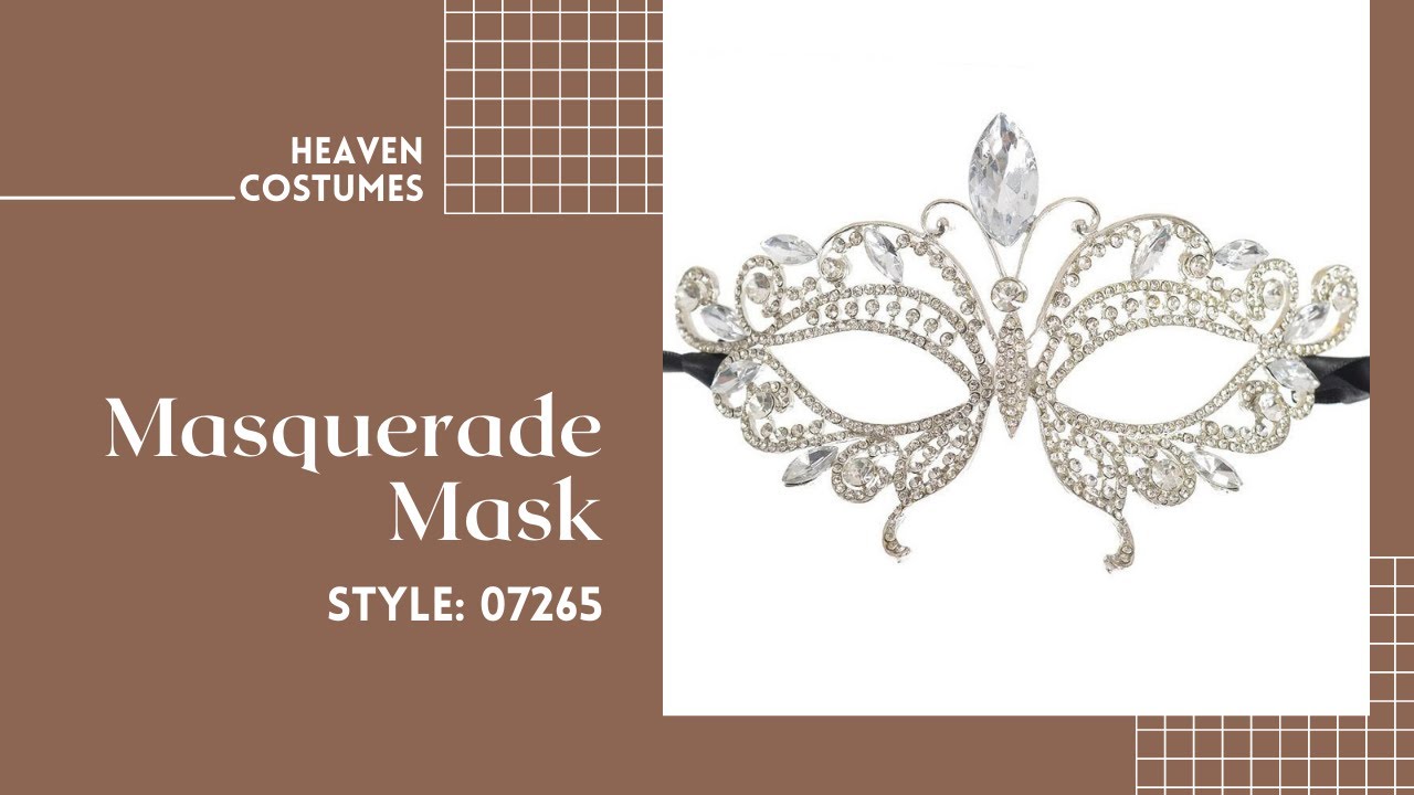 Silver Metal Rhinestone Butterfly Masquerade Mask