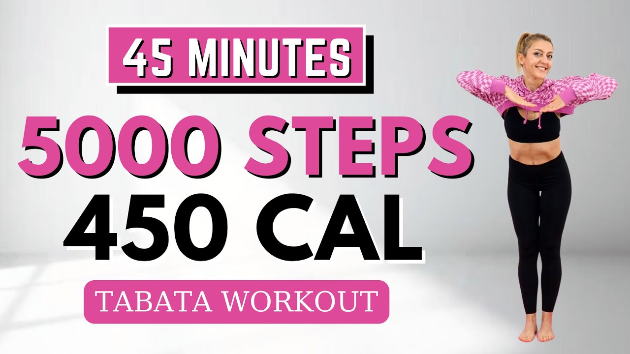 🔥5000 STEPS TABATA WORKOUT🔥FAST WALKING for WEIGHT LOSS🔥KNEE FRIENDLY🔥NO JUMPING🔥FAT BURNING CARDIO🔥