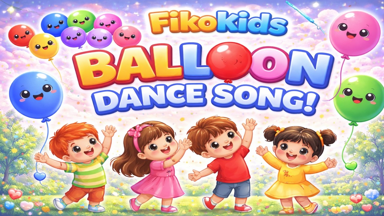 Balloon Dance Song 🎈 Kids Song | Fun Balloon Song for Kids | Nursery Rhymes | FikoKids