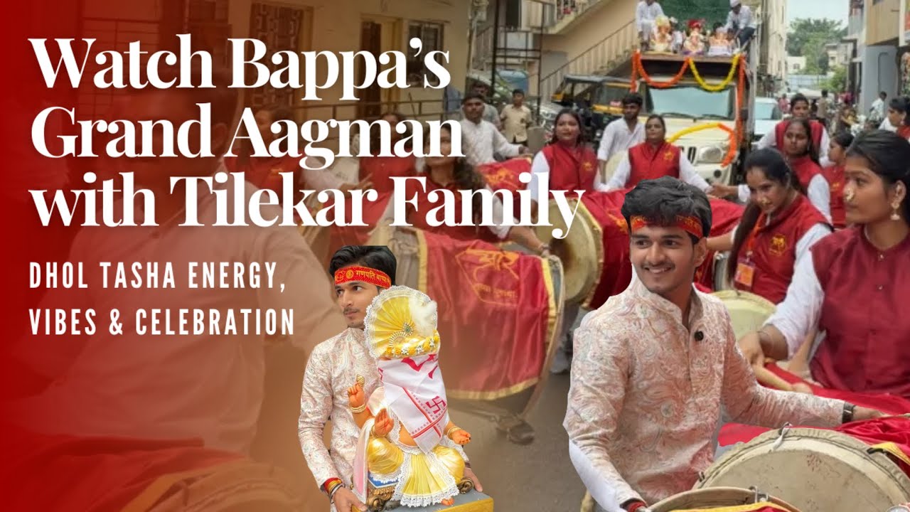 Ganesh Utsav 2025 Vlog ❤️ | Bappa&rsquo;s Grand Aagman with Tilekar Family 🎉 | Dhol Tasha & Celebration 🔥