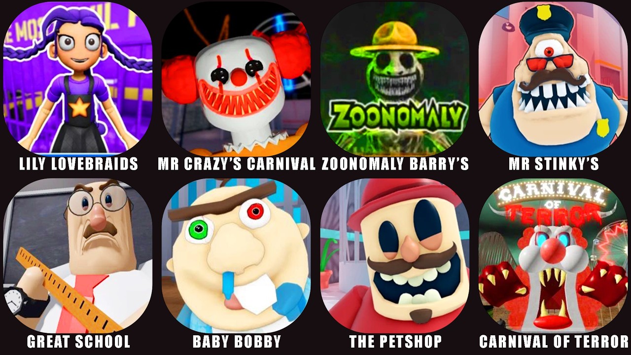 ROBLOX: 💜LILY LOVEBRAIDS, MR CRAZY'S CARNIVAL, ZOONOMALY BARRY'S, MR STINKY'S, ROBLOX JUMPSCARES!
