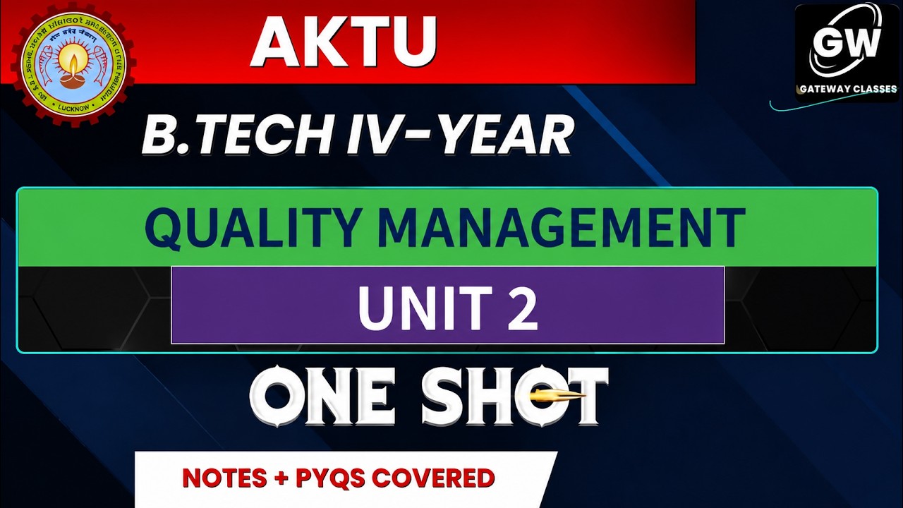 Quality Management UNIT-2 ONE SHOT II Gateway Classes I AKTU