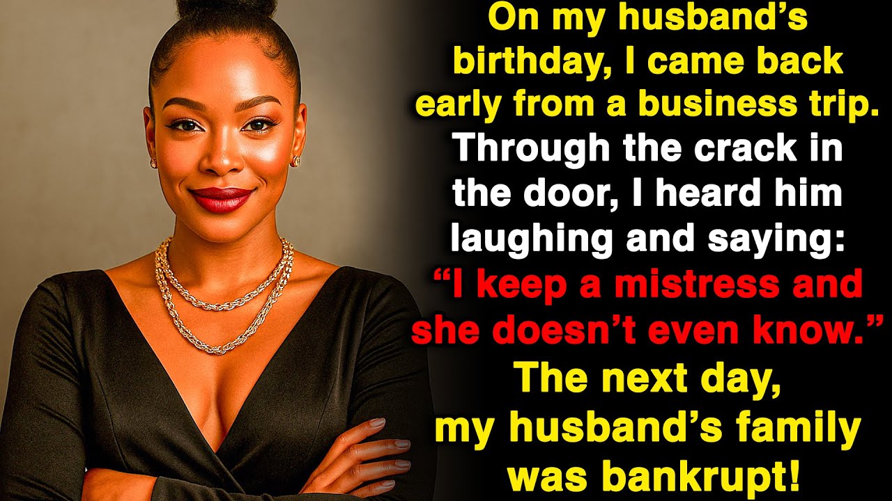 I came back early and heard him: “I’m keeping a mistress and my wife hasn’t the faintest idea.”
