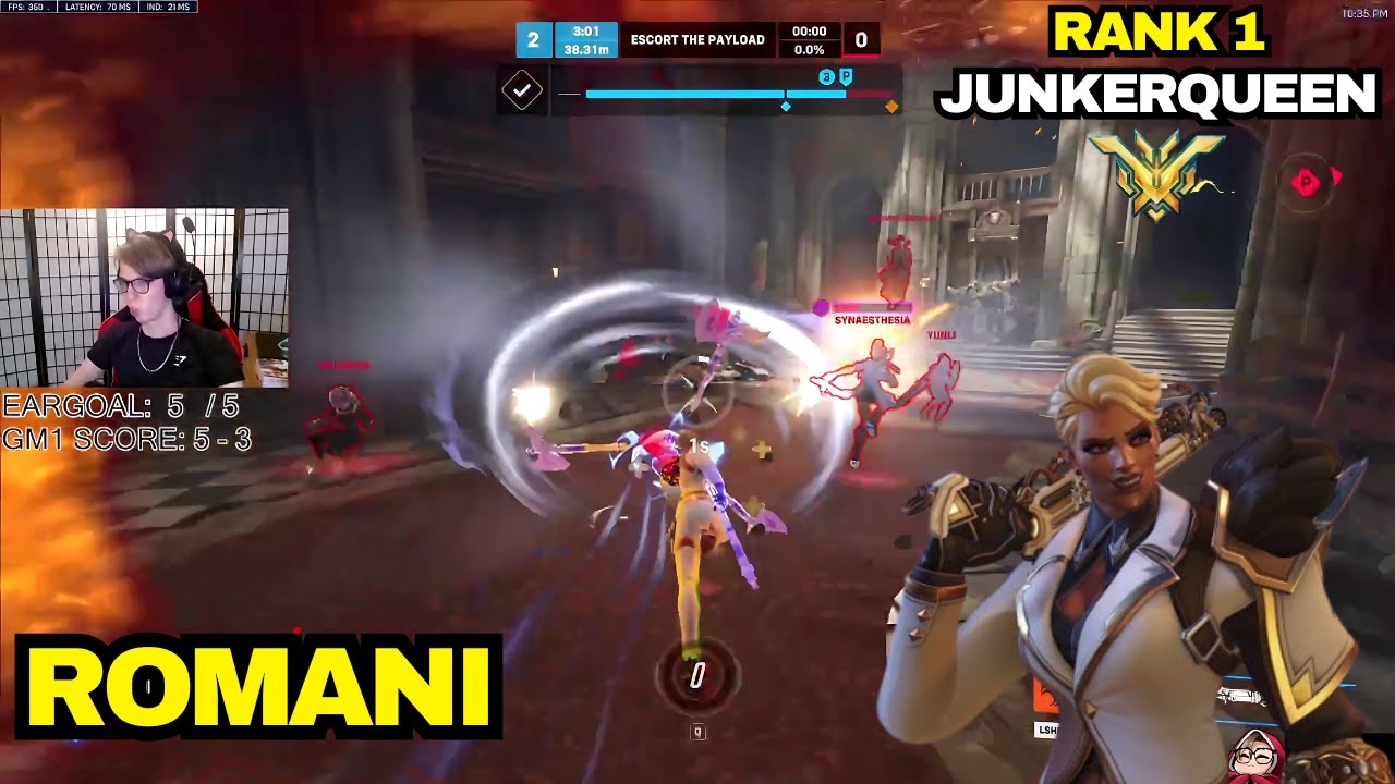 46 ELIMS! THE RANK #1 JUNKER QUEEN ROMANI - EICHENWALDE -  OVERWATCH 2 SEASON 12