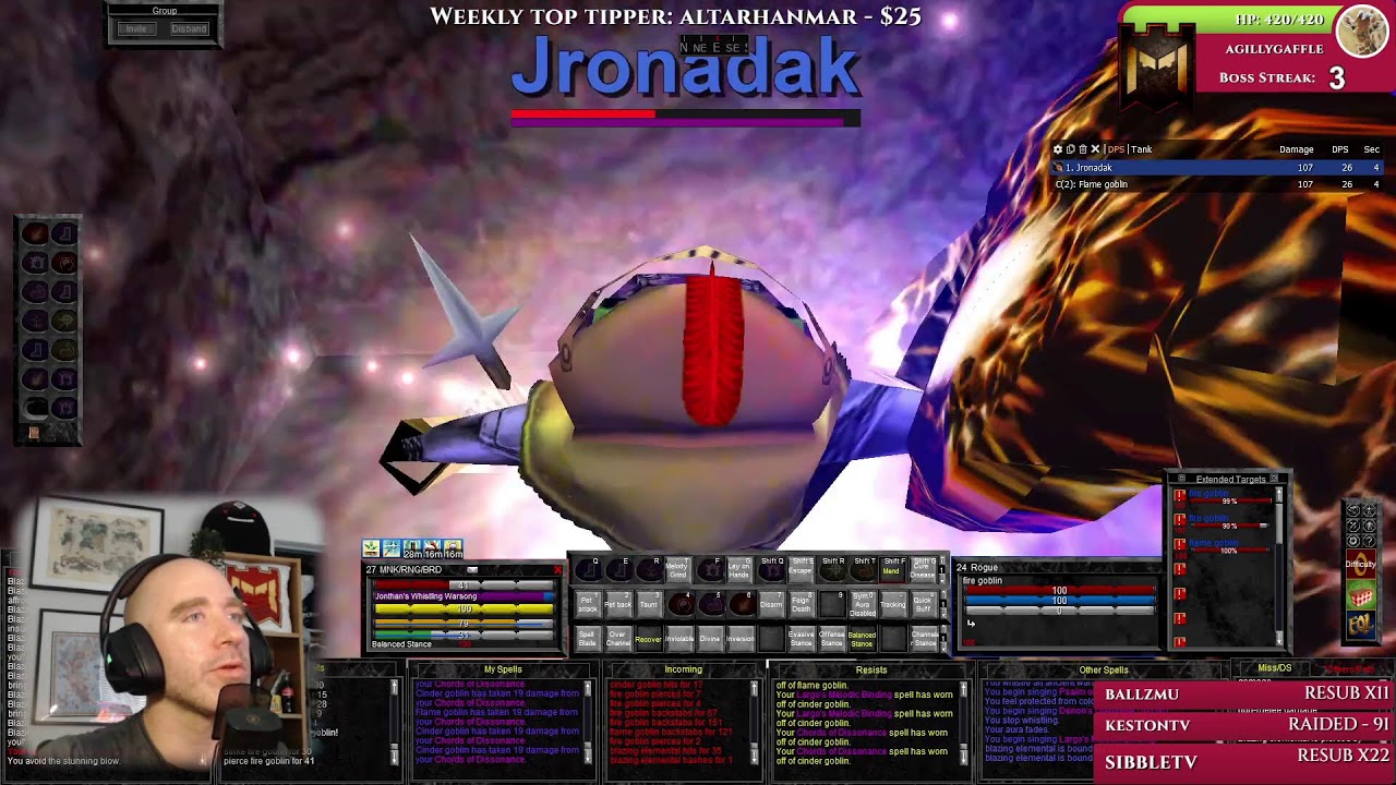 Solo D4 Vox/Naggy✅ D3 CT✅ D2 Inny✅ New Combo Today: MNK/RNG/BRD 💪 GAME: Everquest Legends