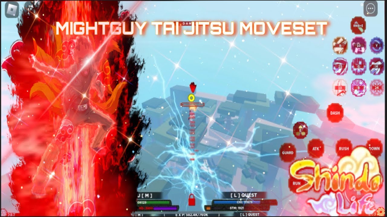 Shindo Life- MIGHTGUY TAI MOVESET [Fan RECOMMENDED mOveSet]