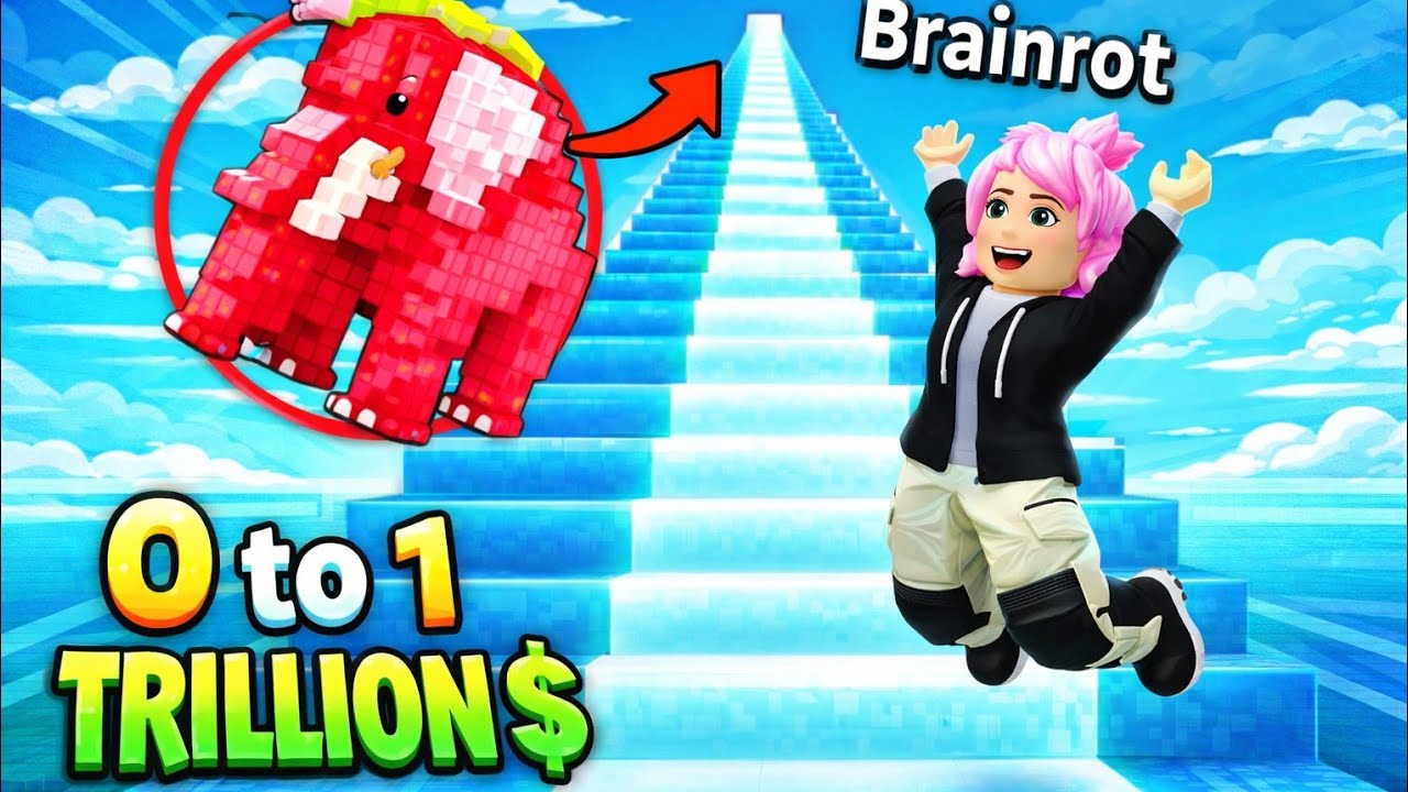 0$ to 1 TRILLION$ in Jump to Steal Brainrots! 😱 Roblox Gameplay