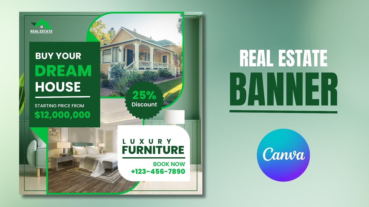 Real Estate Banner Design | Business Banner Design with Canva