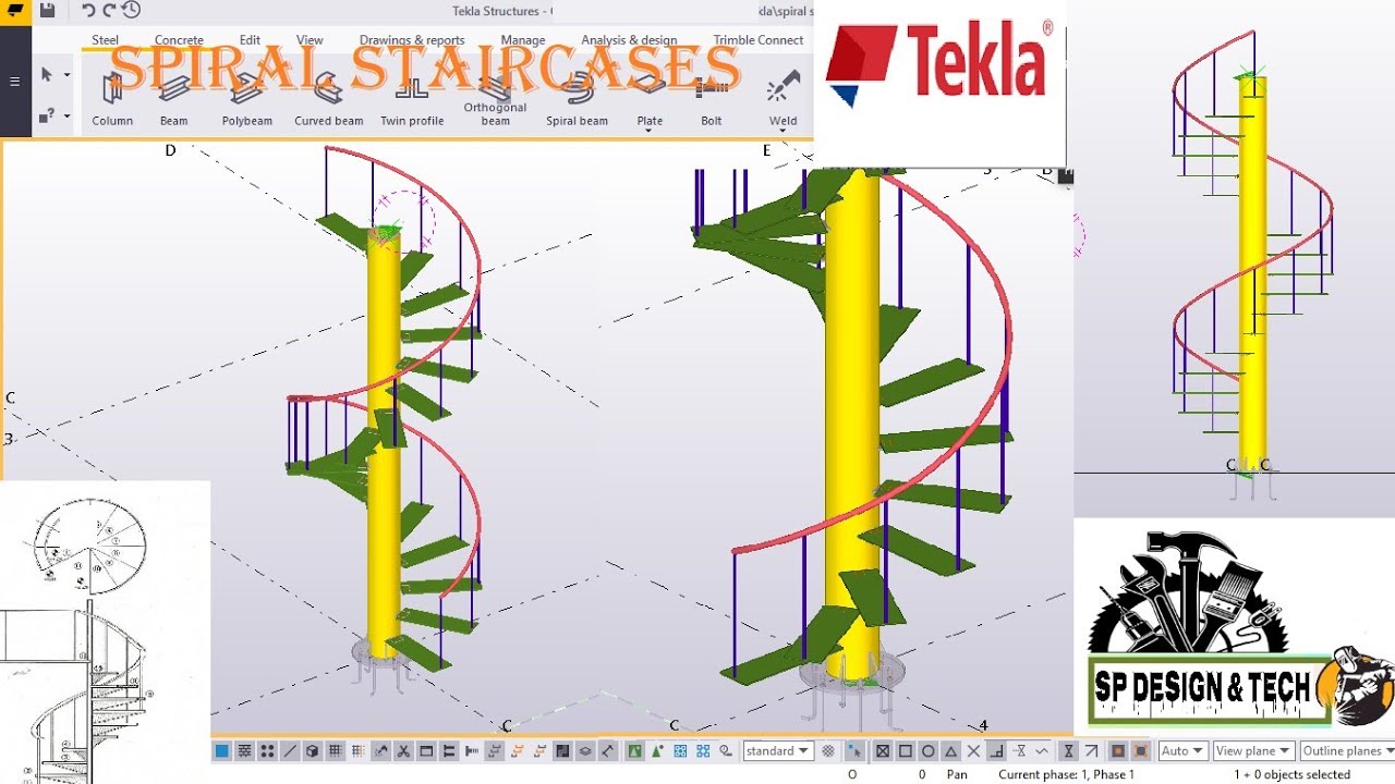 SPIRAL STAIRCASE // Tekla Structures Tutorial
