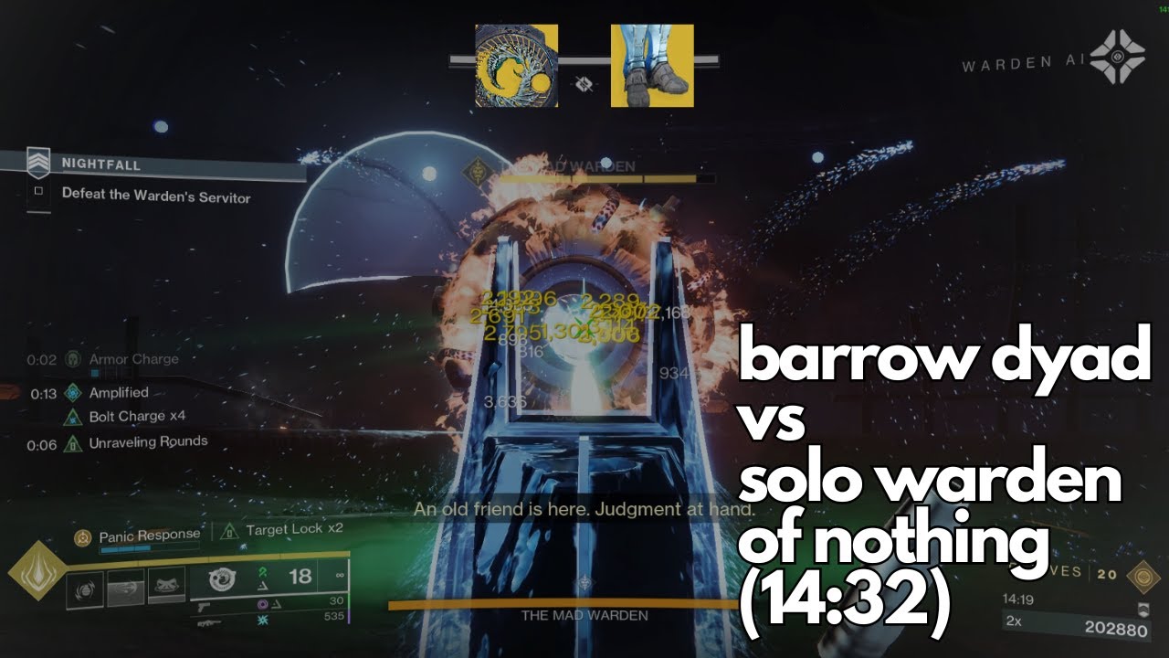 Barrow Dyad vs Warden of Nothing Solo Grandmaster Nightfall (plat, 14:32)