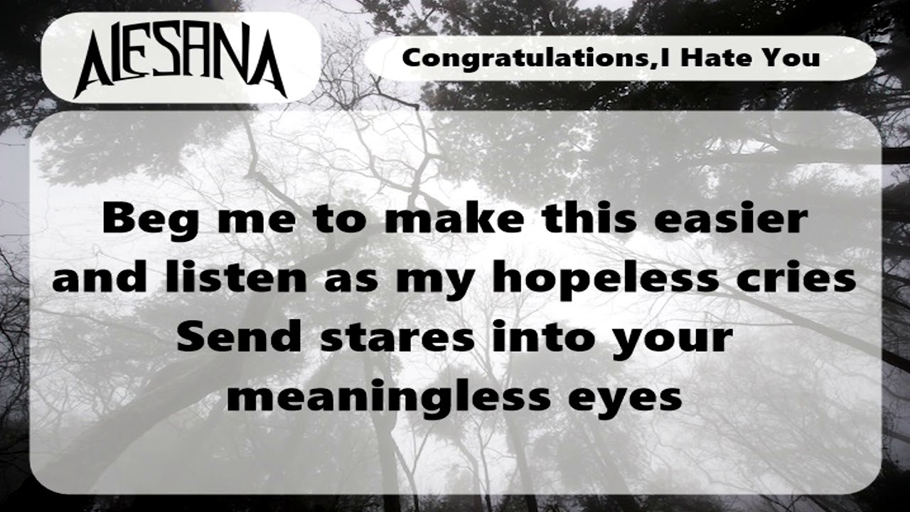 Congratulations , I hate you Lyrics
