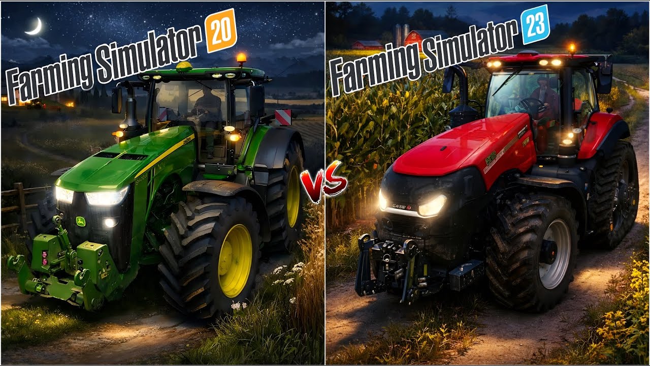 Fs 20 Vs Fs 23 Night Gameplay ! Farming Simulator 23 Competition | Timelapse #fs20 #fs23 