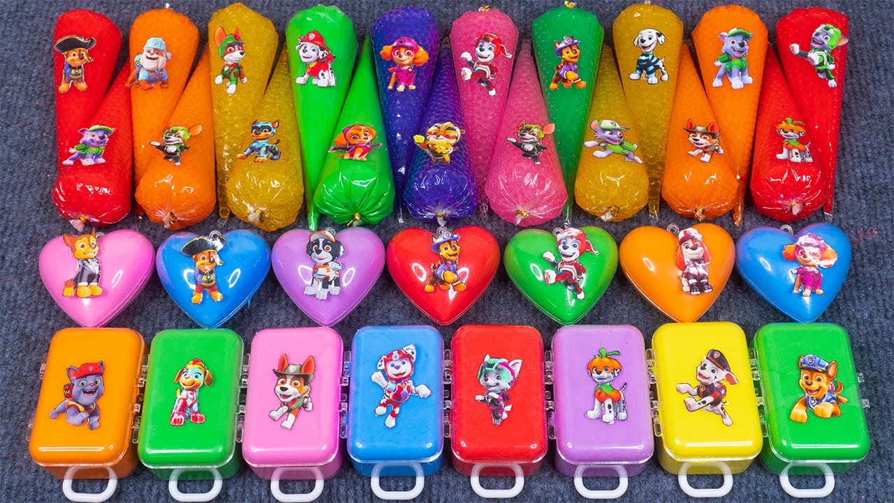 Paw Patrol Slime Heart Playtime! Skye, Chase & Marshall in Satisfying Clay World 🌈