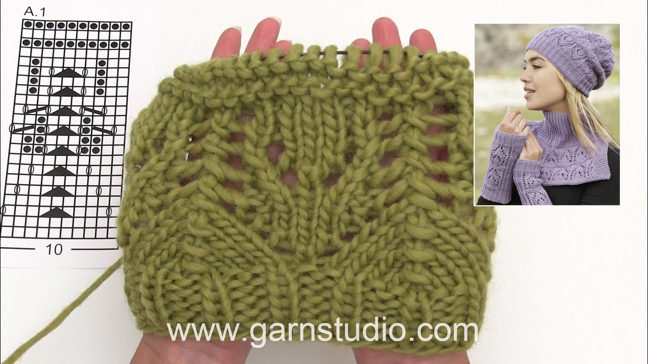 How to knit A.1 for the hat with lace pattern in DROPS 171-54