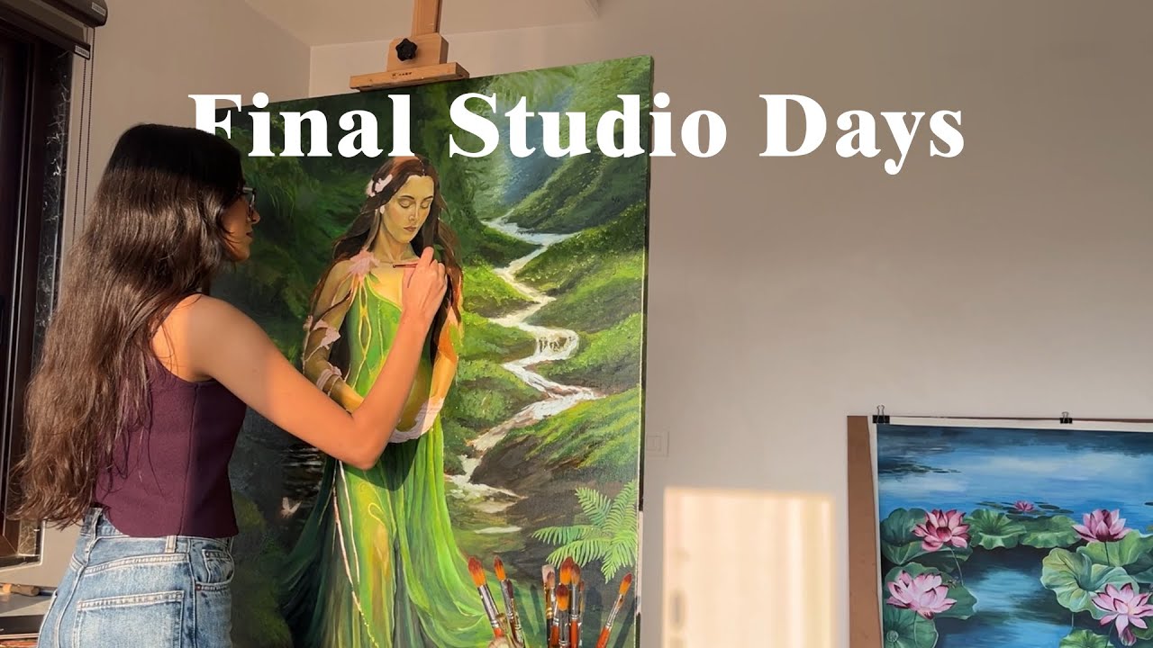 Making the last painting before I leave for Milan ✨ Cozy studio vlog