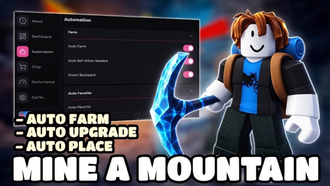 Mine a Mountain Script -  AUTO FARM, ESP, AUTO UPGRADE, AUTO SELL