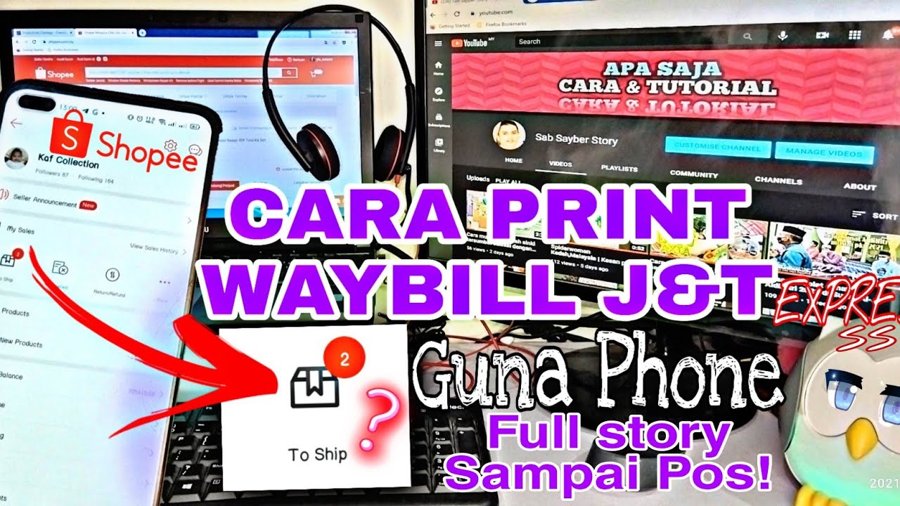 CARA PRINT AIRWAYBILL J&T DI SHOPEE