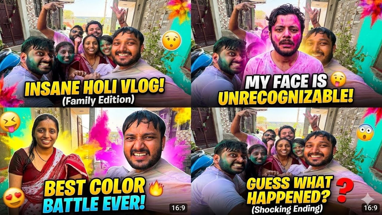 MY FACE IS UNRECOGNIZABLE! 😱 Insane Holi Family Vlog #holi  #holi2026 
