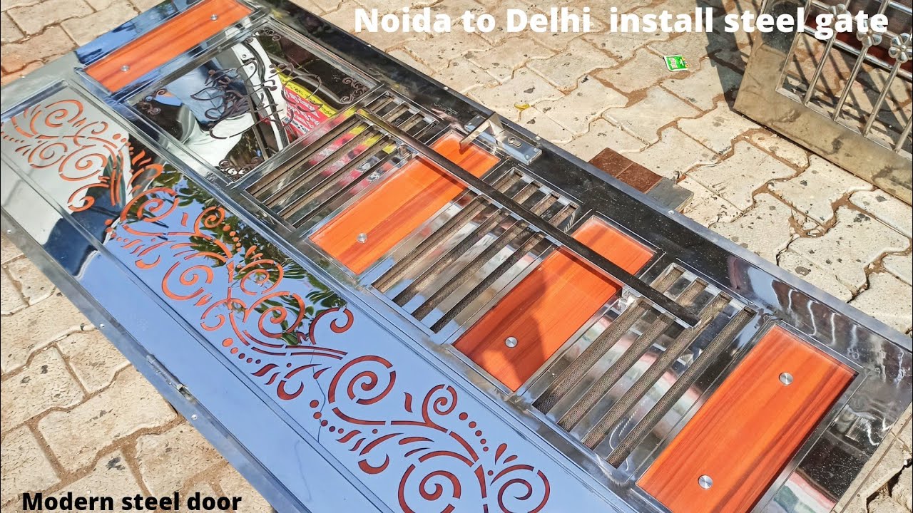 Modern steel gate ! Fancy steel door / steel door / wooden pattern door