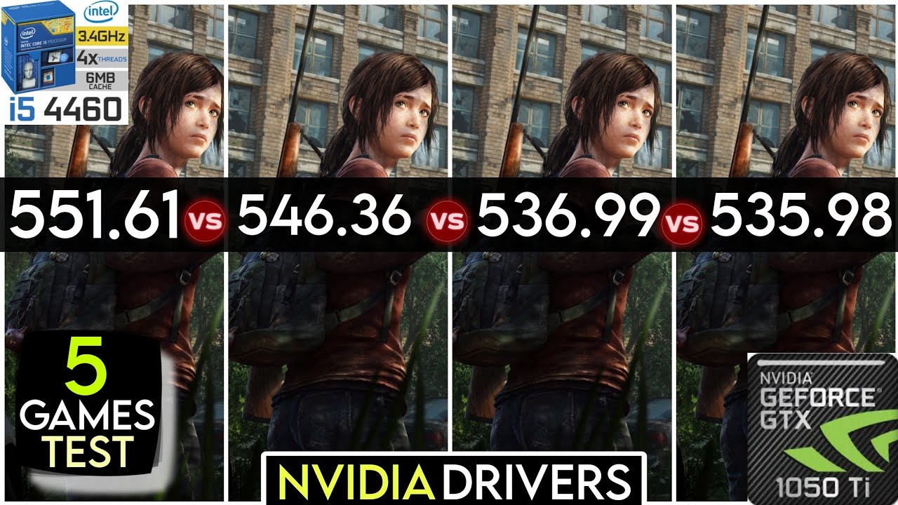 Nvidia Drivers (551.61 vs 546.33 vs 536.99 vs 535.98) // Test In 5 Games // GTX 1050 Ti