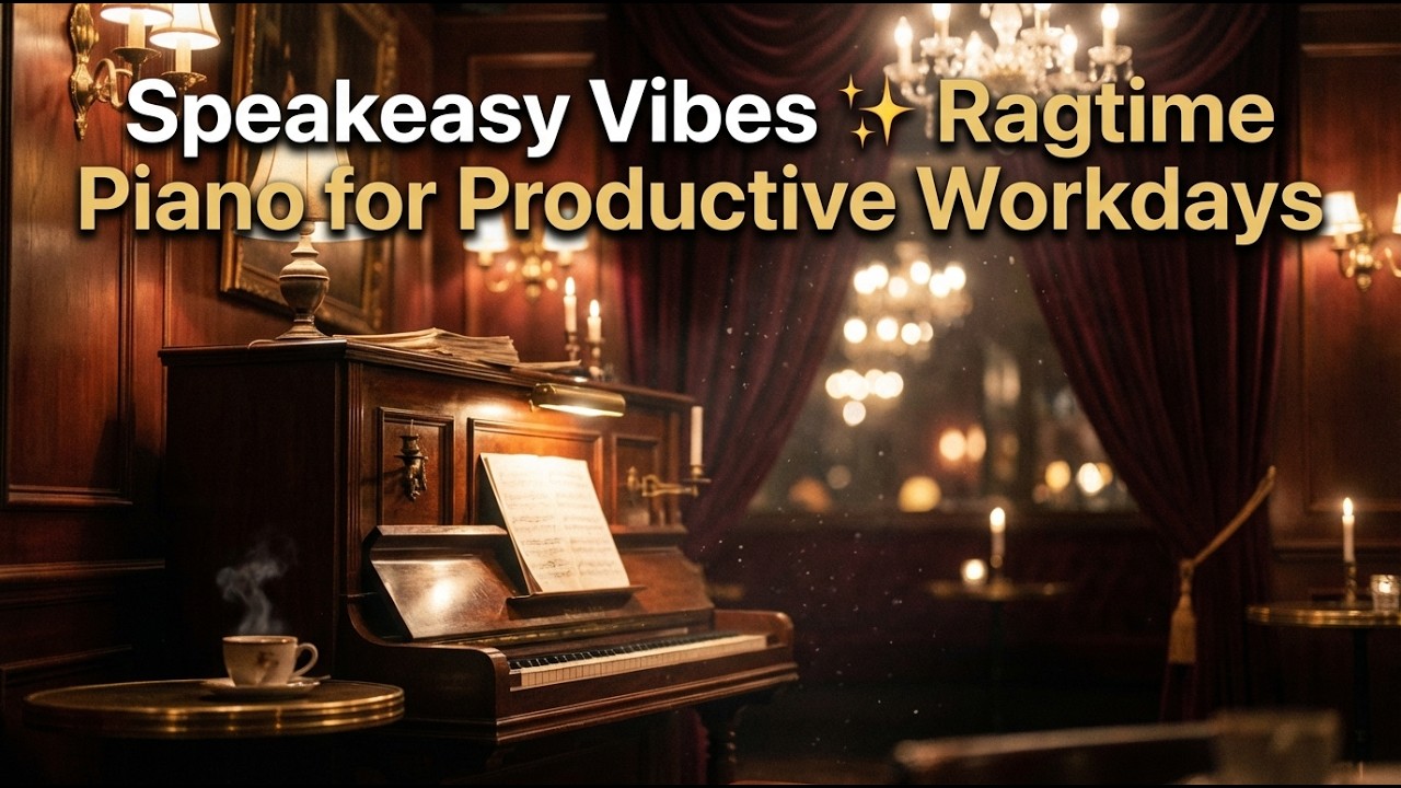 Speakeasy Vibes ✨ Ragtime Piano for Productive Workdays 4K