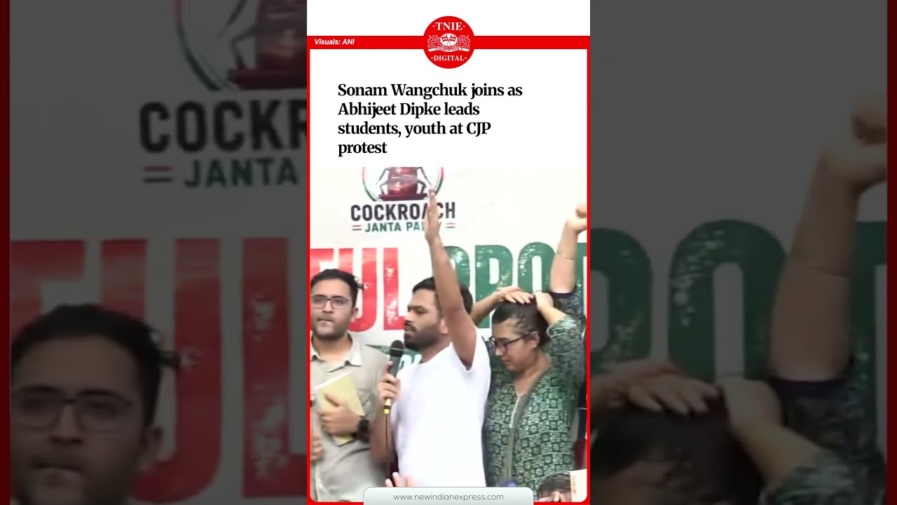 Activist Sonam Wangchuk joins Cockroach Janta Party's protest at Jantar Mantar