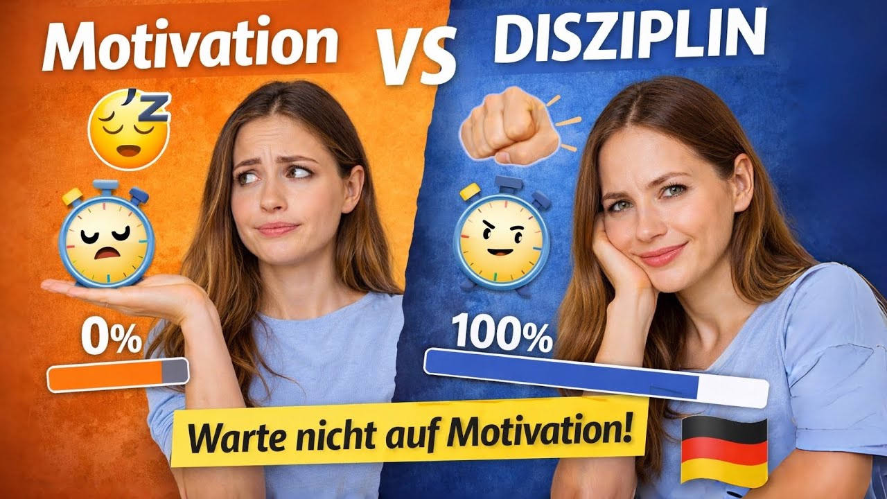 Deutsch Podcast Hören | Warum Disziplin wichtiger ist als Motivation 🇩🇪 B1 Hören