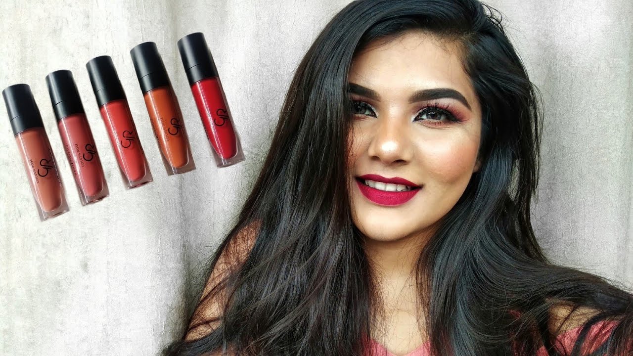 GOLDEN ROSE LONGSTAY LIQUID MATTE LIPSTICK REVIEW | Dupe of A Highend Brand ? Shreeya Ghunavat