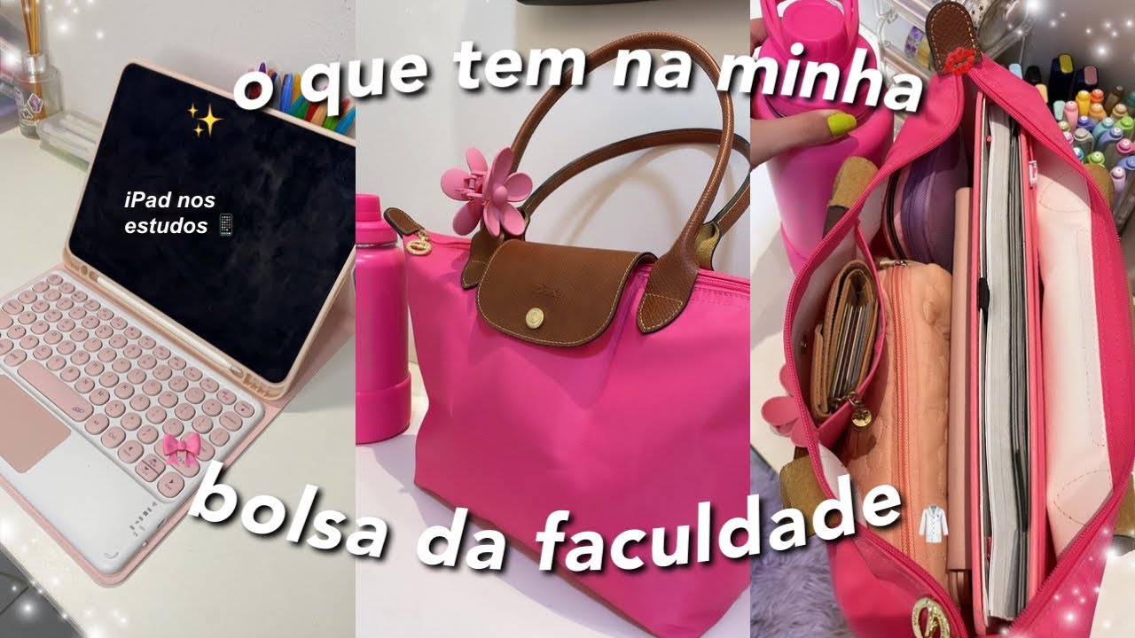 O QUE TEM NA MINHA BOLSA DA FACULDADE 🎀✨| fim do primeiro período
