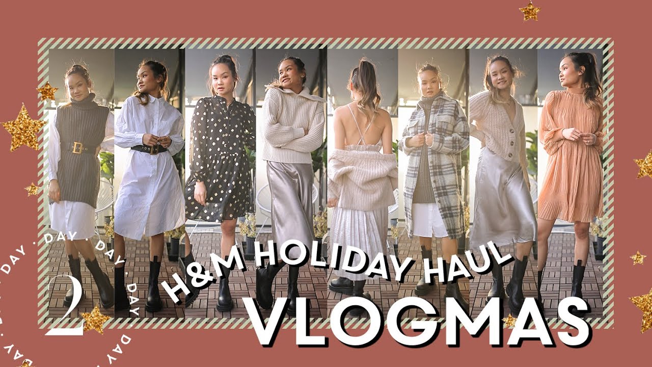 Обзор и примерка новых праздничных нарядов от H&M (VLOGMAS 2) | Виктория Хуэй