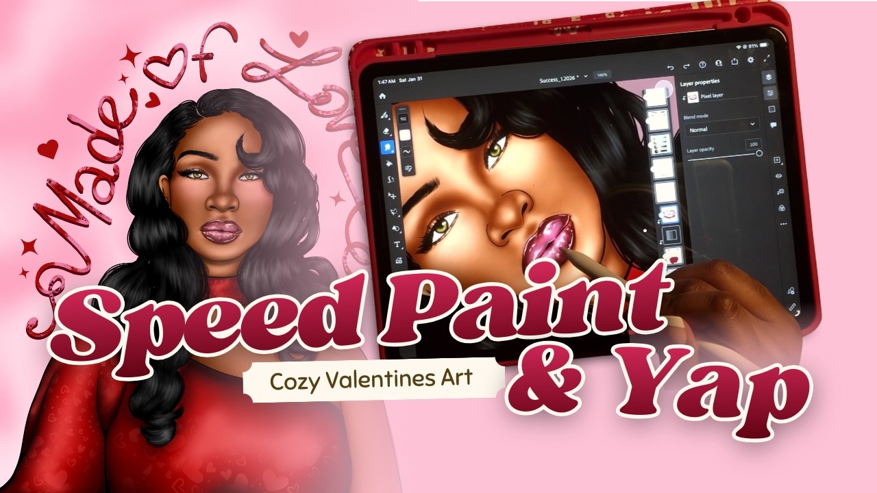 Cozy Valentine’s Speed paint & Yap 💘 Art After Work