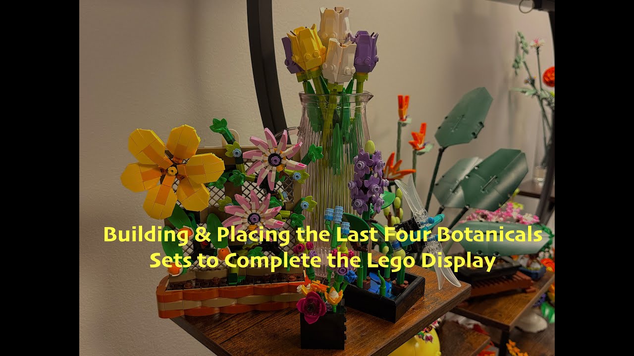 Lego Botanicals — сборка и расстановка четырех недостающих наборов на подставках для растений.