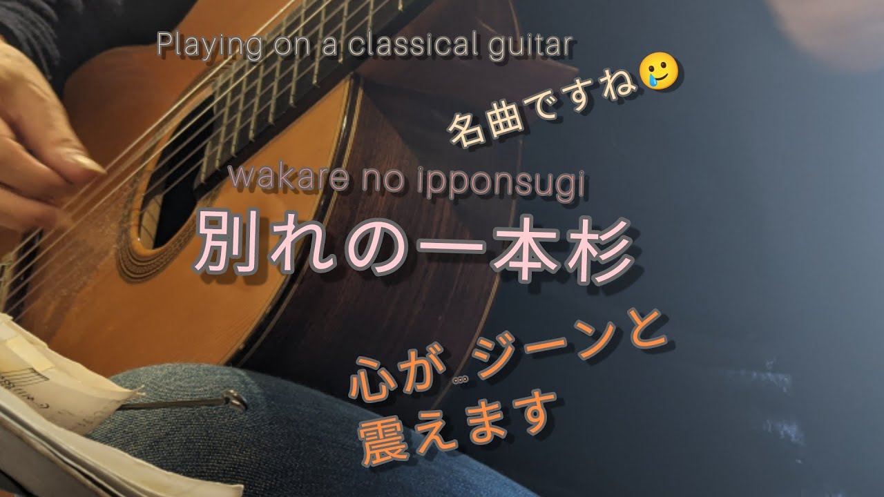 ギターで奏でる【別れの一本杉】日本の歌・曲Japanese song「歌詞付き」※おまけ動画付