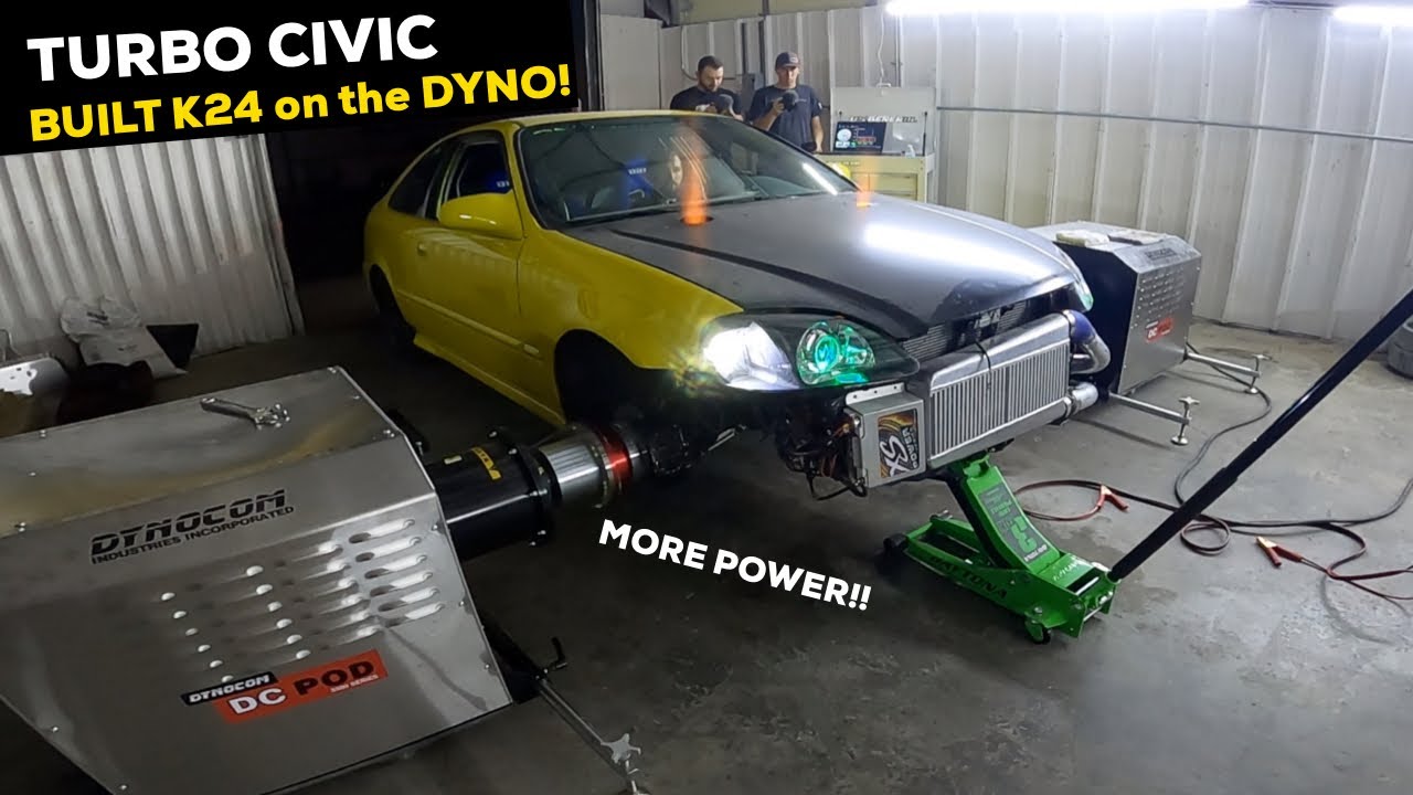 Built Turbo K24  AWD Swapped Civic Dyno | Quest for 800hp!