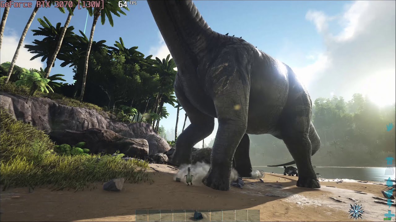 🎮 NVIDIA GeForce RTX 3070 [Laptop, 130W] - ARK: Survival Evolved gameplay benchmarks (1080p)